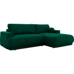 Narożnik RINA L - strona prawa - ciemnozielony, welwet