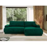 Narożnik RINA L - strona prawa - ciemnozielony, welwet