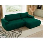 Narożnik RINA L - strona prawa - ciemnozielony, welwet