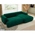 Narożnik RINA L - strona prawa - ciemnozielony, welwet