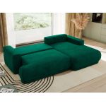 Narożnik RINA L - strona prawa - ciemnozielony, welwet