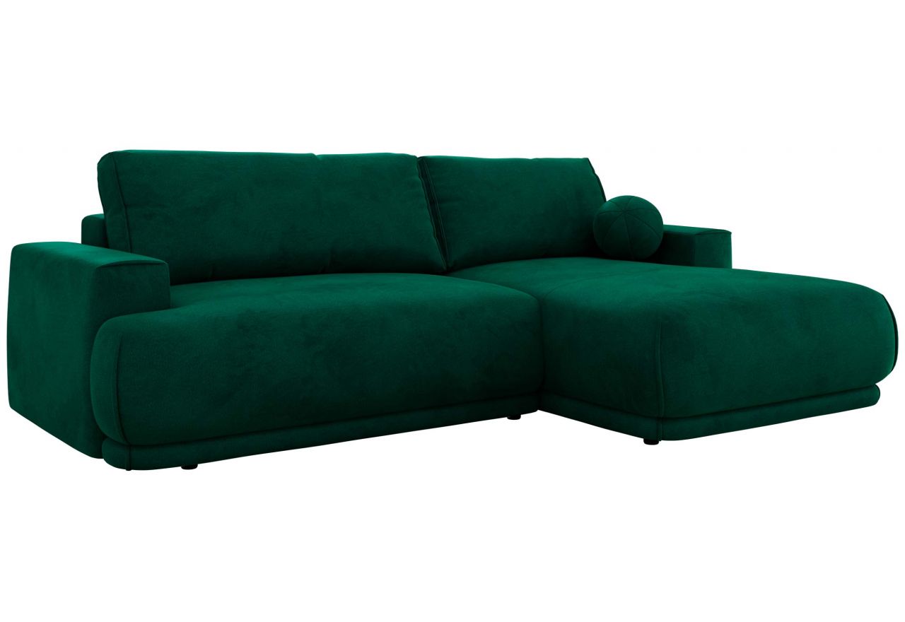 Narożnik RINA L - strona prawa - ciemnozielony, welwet