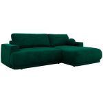 Narożnik RINA L - strona prawa - ciemnozielony, welwet