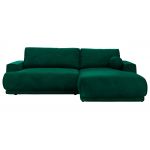 Narożnik RINA L - strona prawa - ciemnozielony, welwet