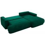Narożnik RINA L - strona prawa - ciemnozielony, welwet