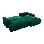 Narożnik RINA L - strona prawa - ciemnozielony, welwet