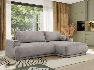 Narożnik RINA L - strona prawa - jasnoszary, welwet