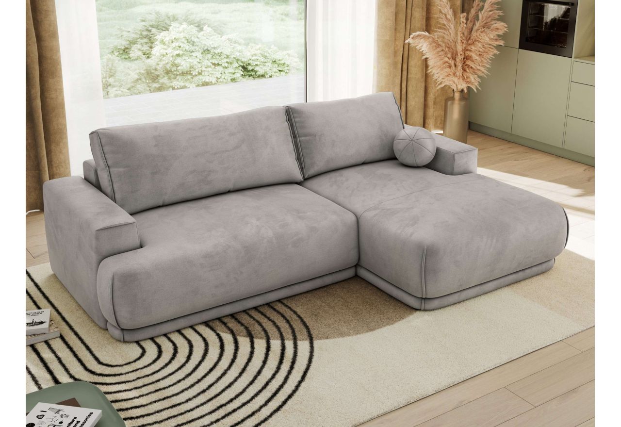 Narożnik RINA L - strona prawa - jasnoszary, welwet