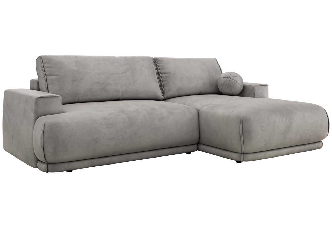 Narożnik RINA L - strona prawa - jasnoszary, welwet