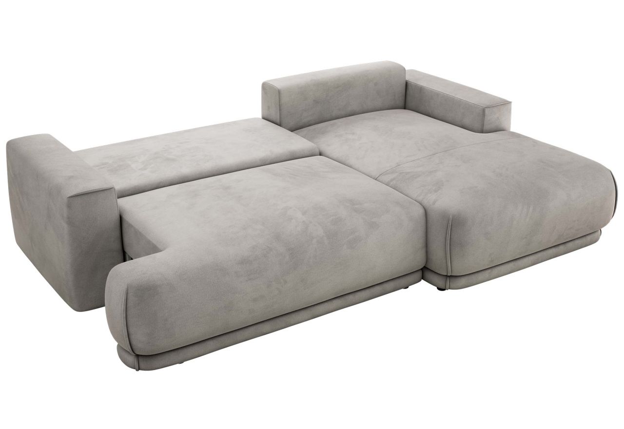 Narożnik RINA L - strona prawa - jasnoszary, welwet