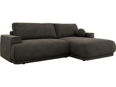 Narożnik RINA L - strona prawa - ciemnoszary, welwet
