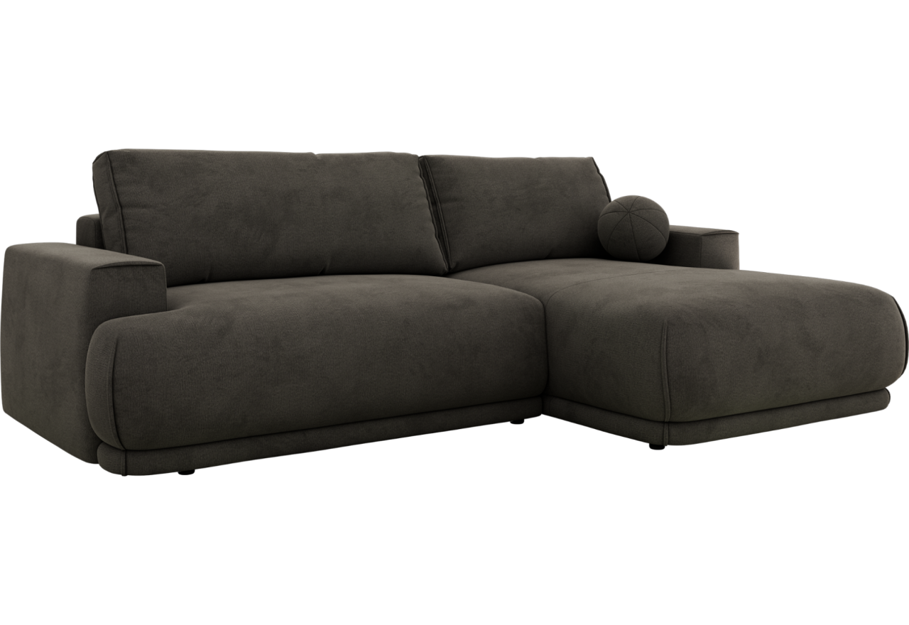 Narożnik RINA L - strona prawa - ciemnoszary, welwet