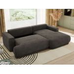 Narożnik RINA L - strona prawa - ciemnoszary, welwet