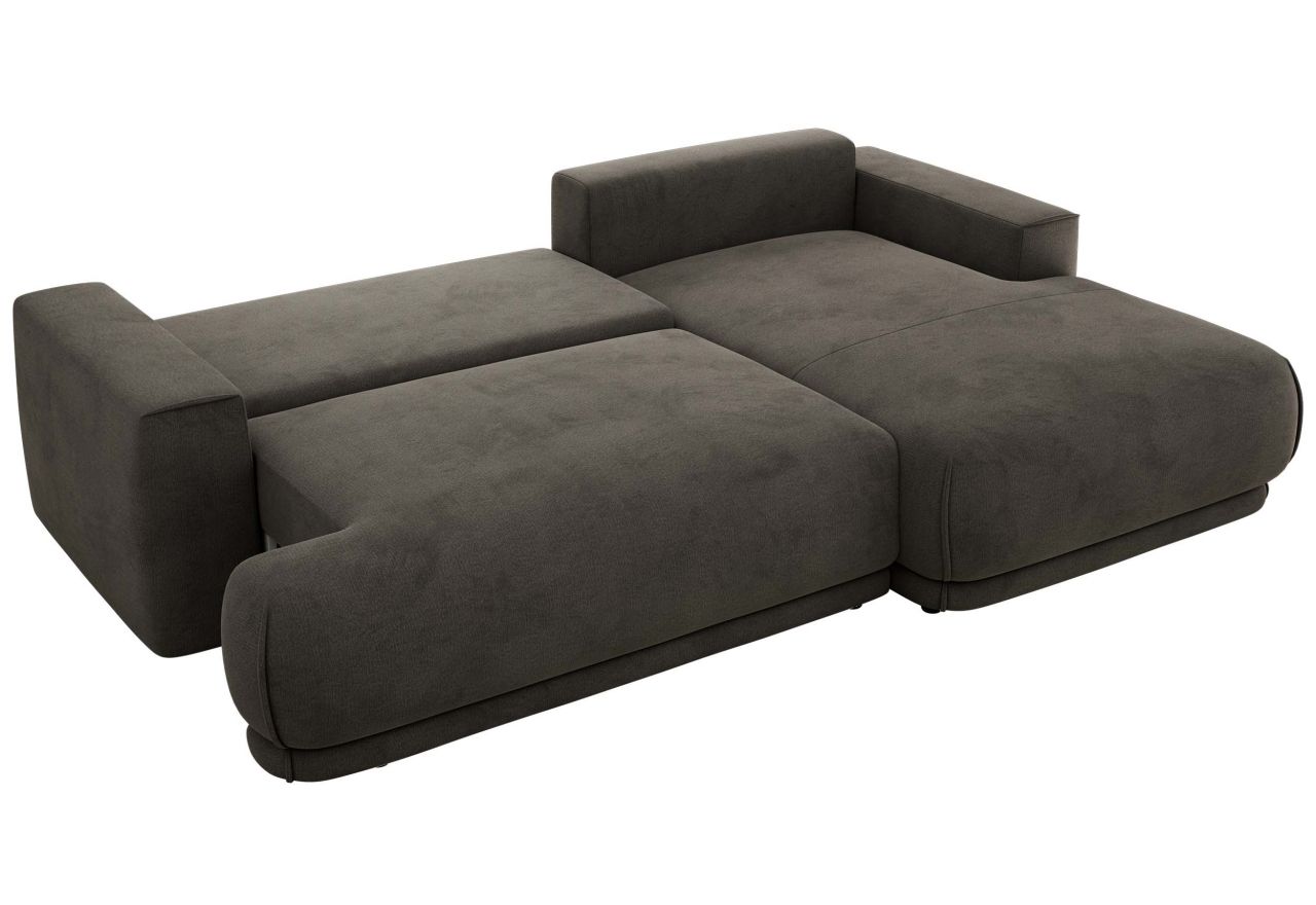 Narożnik RINA L - strona prawa - ciemnoszary, welwet