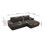 Narożnik RINA L - strona prawa - ciemnoszary, welwet