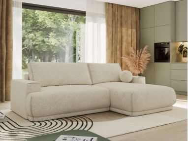 Narożnik RINA L - strona prawa - kremowy, struktura