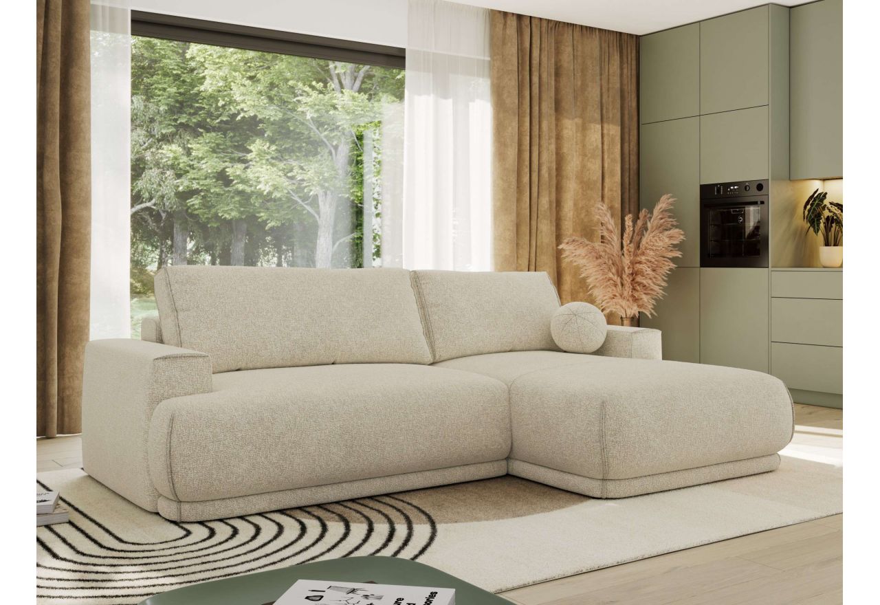 Narożnik RINA L - strona prawa - kremowy, struktura