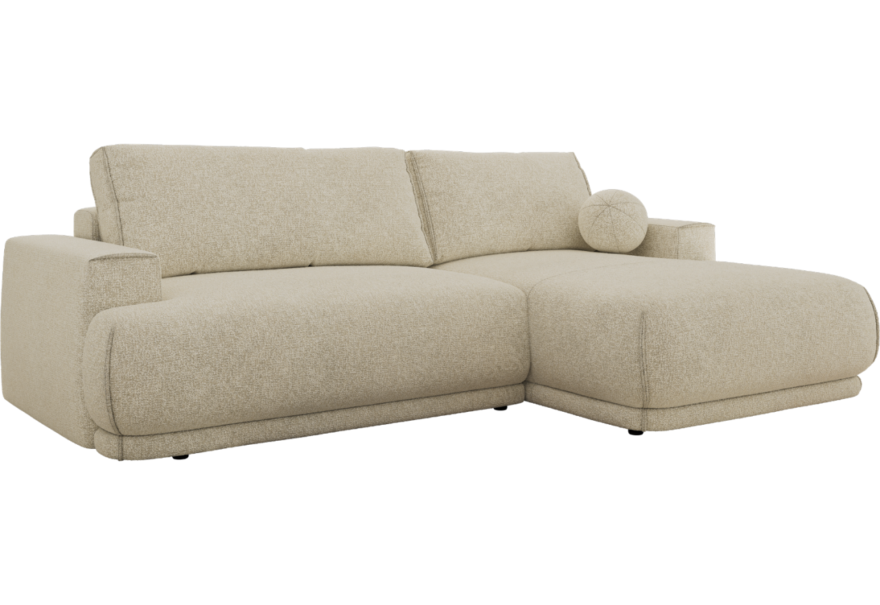 Narożnik RINA L - strona prawa - kremowy, struktura