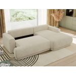 Narożnik RINA L - strona prawa - kremowy, struktura