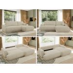 Narożnik RINA L - strona prawa - kremowy, struktura