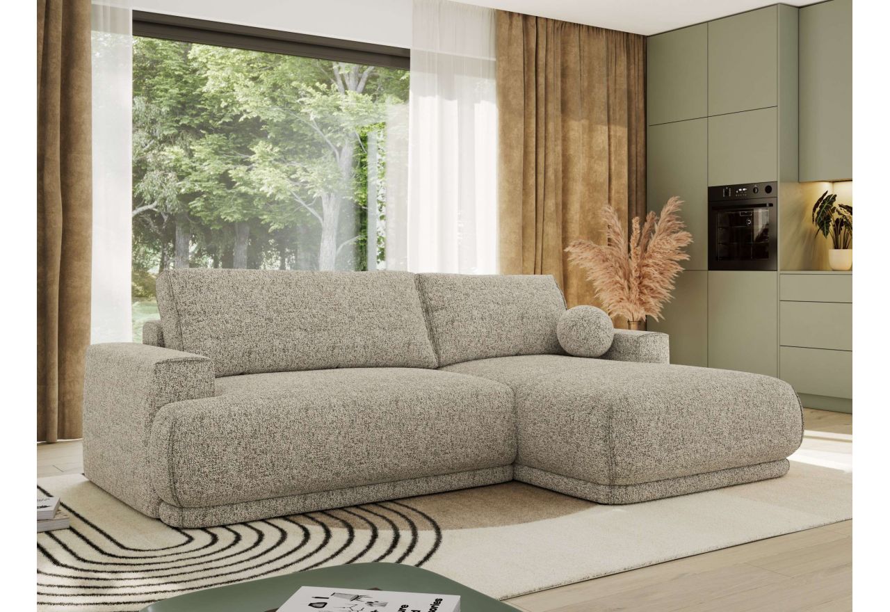 Narożnik RINA L - strona prawa - beżowy, struktura