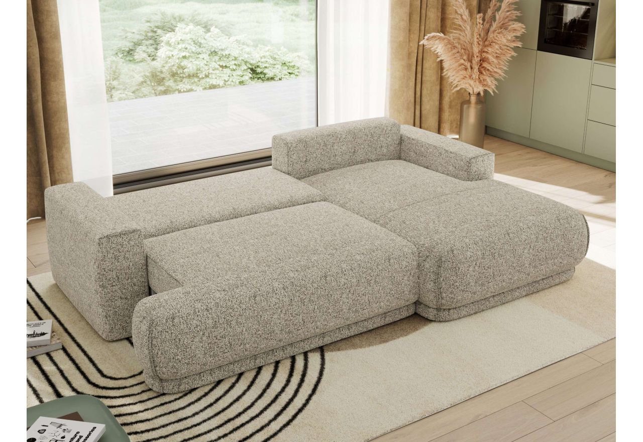 Narożnik RINA L - strona prawa - beżowy, struktura