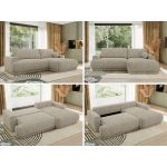 Narożnik RINA L - strona prawa - beżowy, struktura