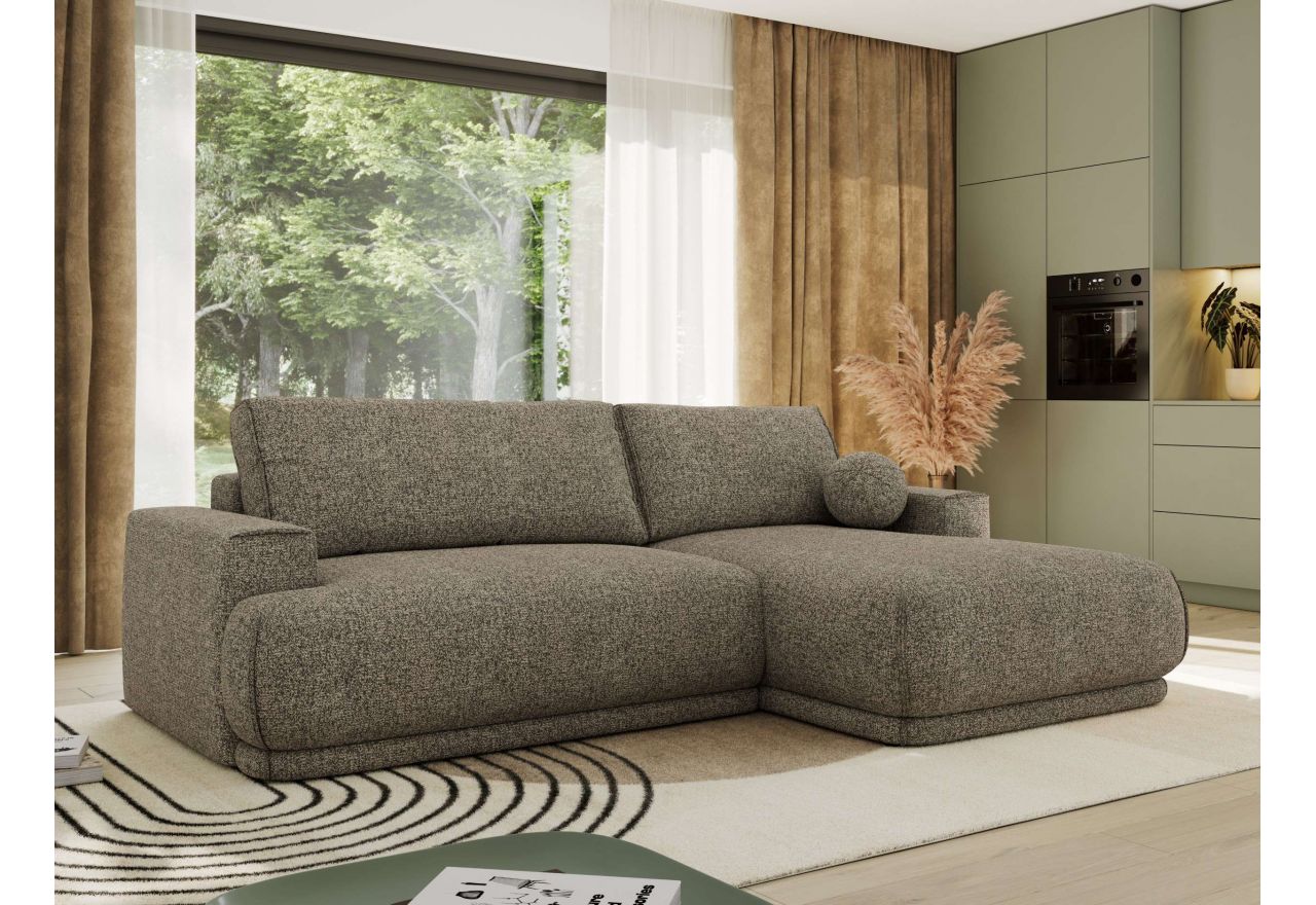 Narożnik RINA L - strona prawa - szary, struktura