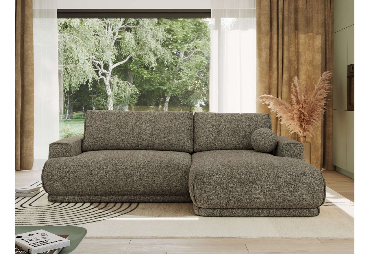 Narożnik RINA L - strona prawa - szary, struktura