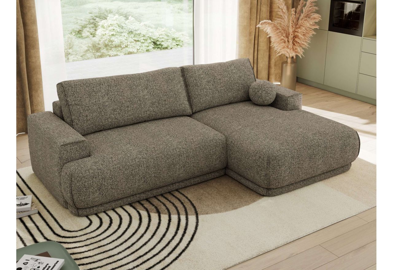 Narożnik RINA L - strona prawa - szary, struktura