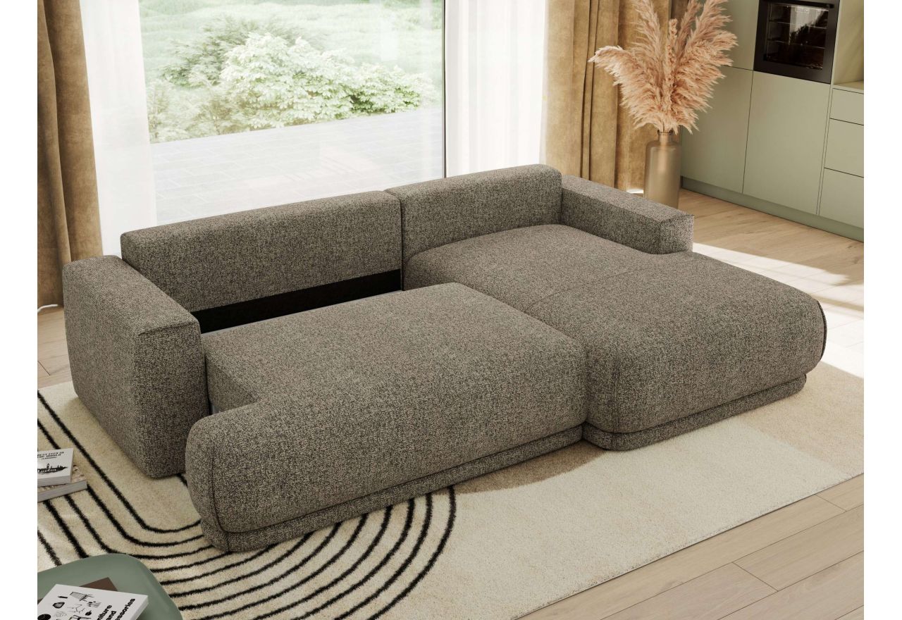 Narożnik RINA L - strona prawa - szary, struktura