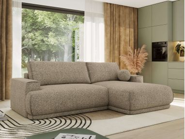 Narożnik RINA L - strona prawa - ciemnobeżowy, struktura