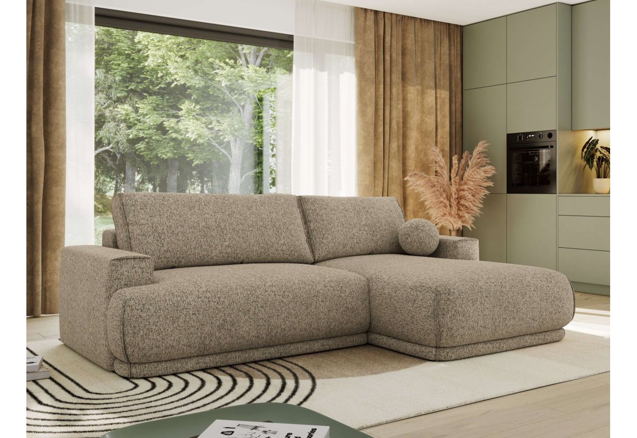 Narożnik RINA L - strona prawa - ciemnobeżowy, struktura