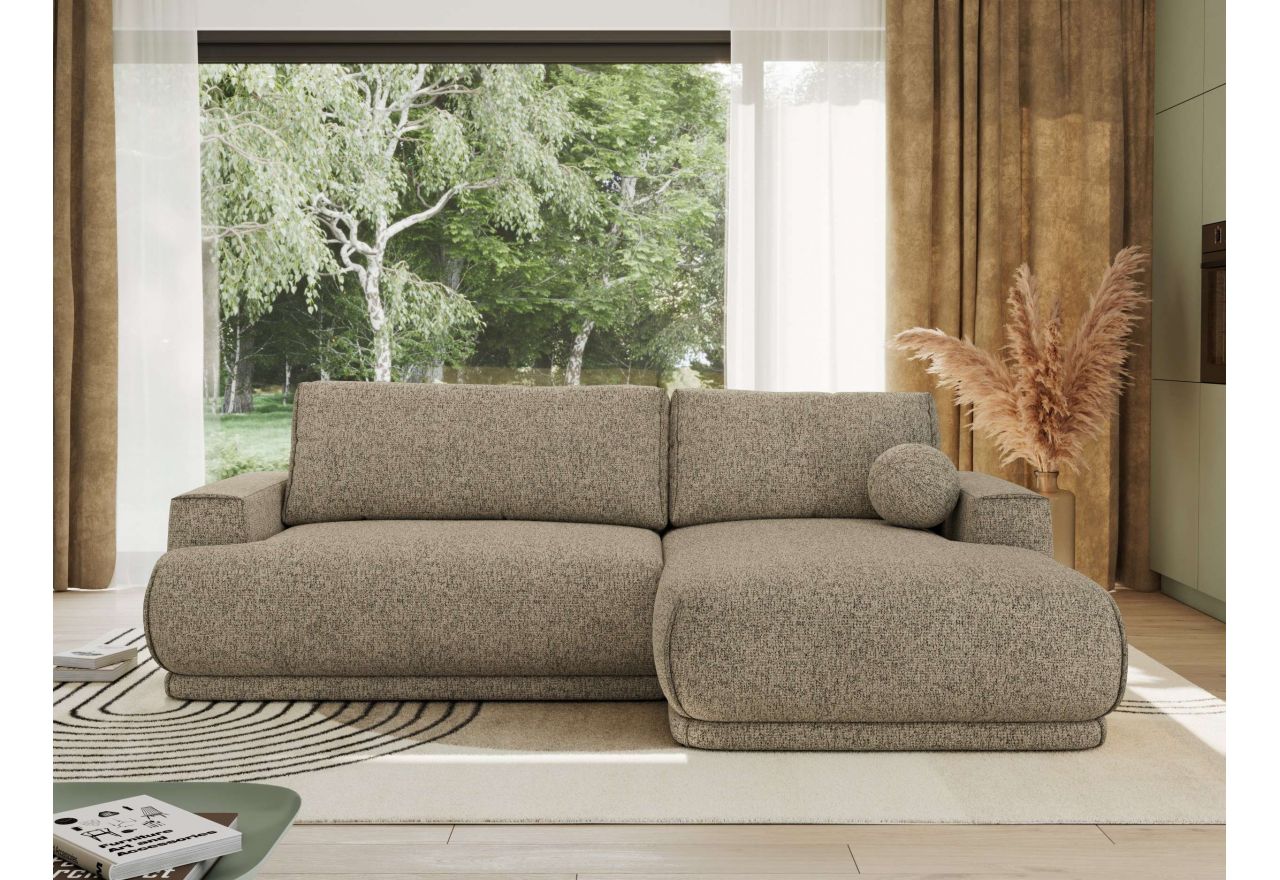 Narożnik RINA L - strona prawa - ciemnobeżowy, struktura