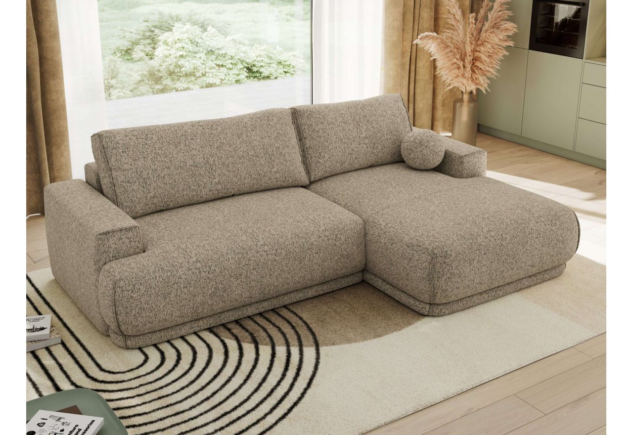 Narożnik RINA L - strona prawa - ciemnobeżowy, struktura