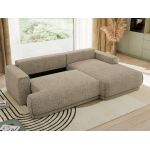 Narożnik RINA L - strona prawa - ciemnobeżowy, struktura