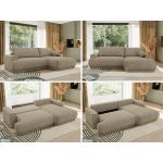 Narożnik RINA L - strona prawa - ciemnobeżowy, struktura