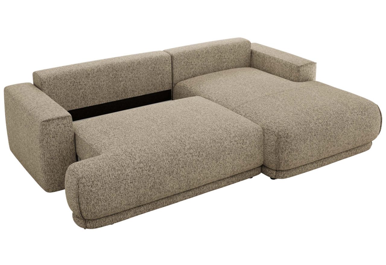 Narożnik RINA L - strona prawa - ciemnobeżowy, struktura