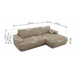 Narożnik RINA L - strona prawa - ciemnobeżowy, struktura