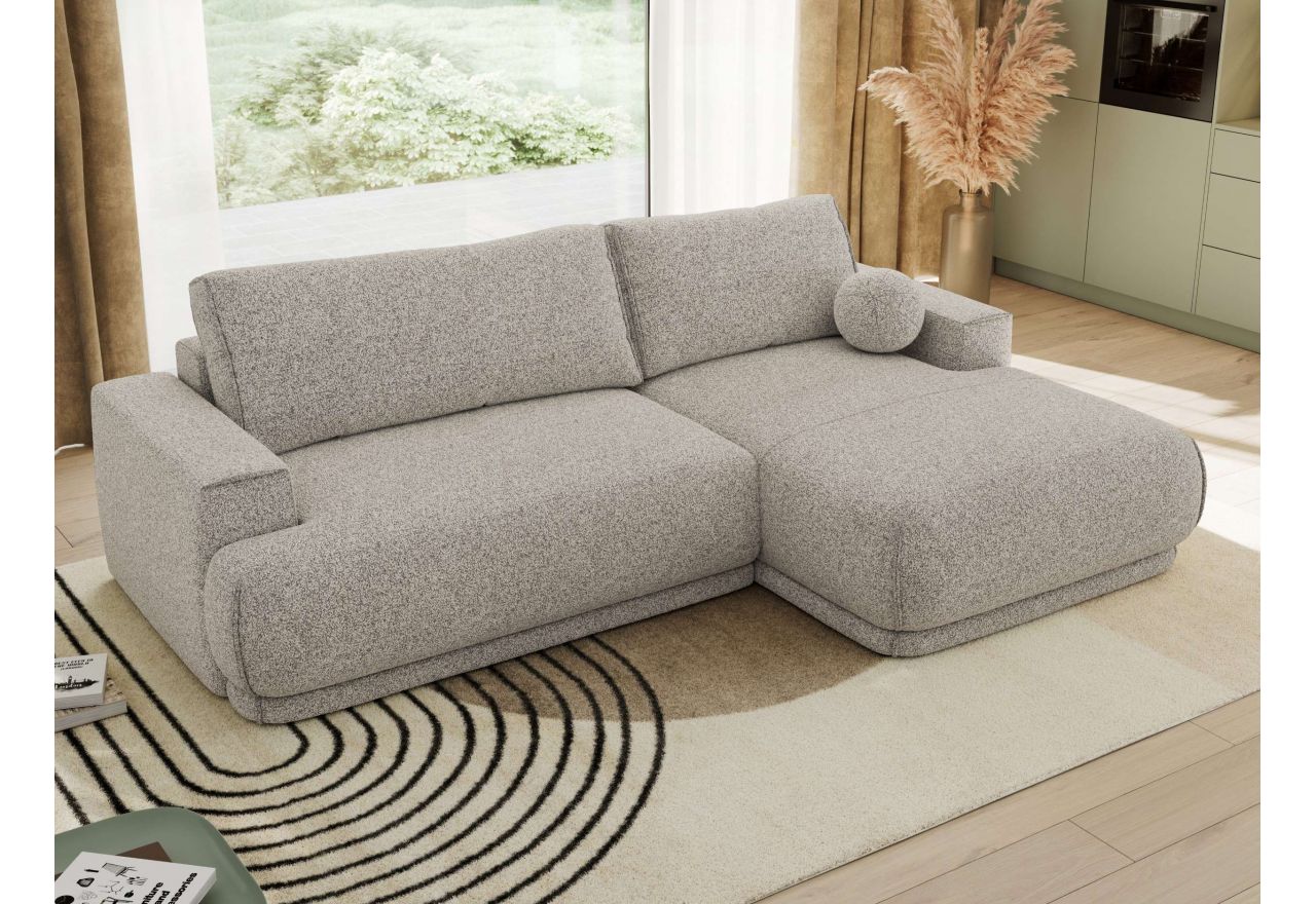 Narożnik RINA L - strona prawa - jasnoszary, struktura