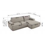 Narożnik RINA L - strona prawa - jasnoszary, struktura