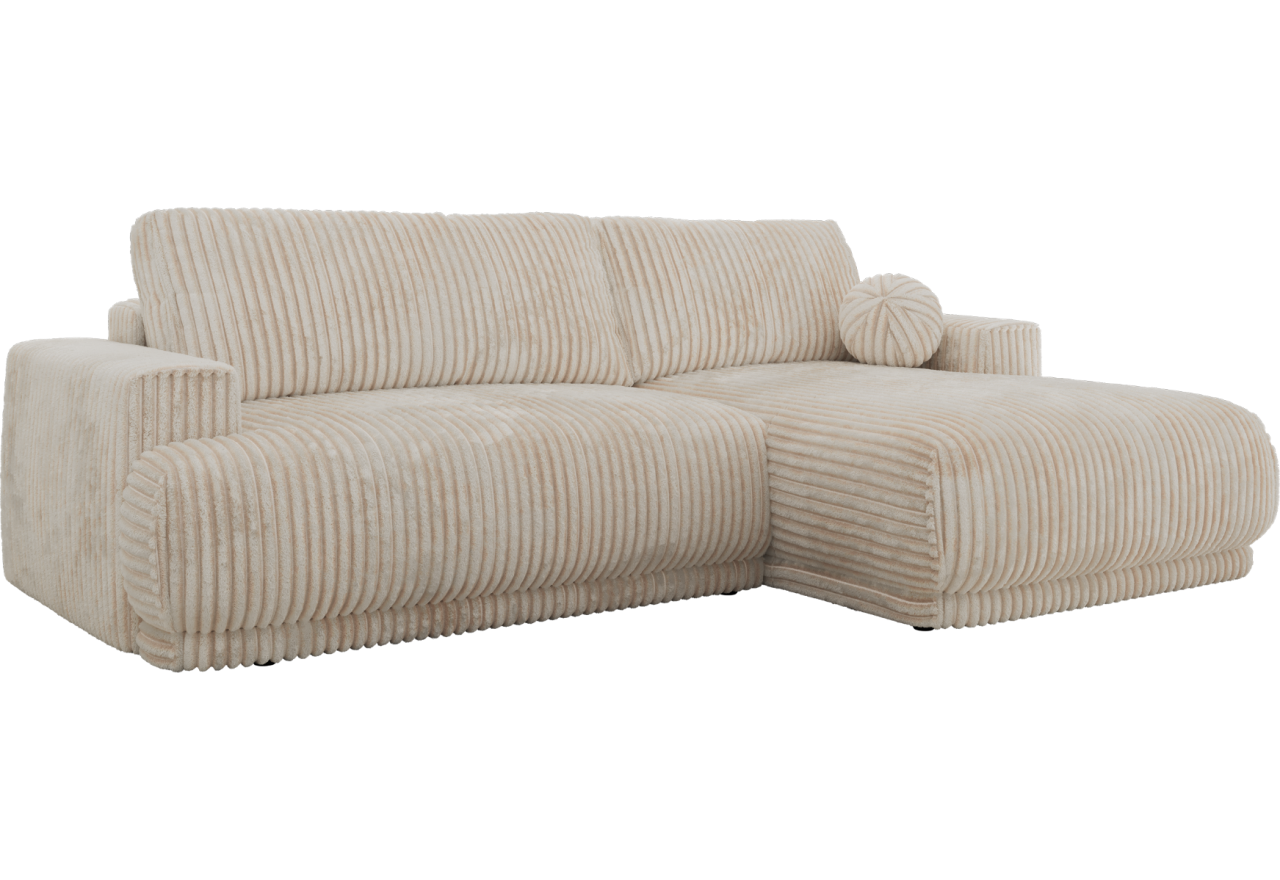 Narożnik RINA L - strona prawa - beżowy, sztruks