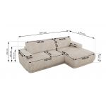 Narożnik RINA L - strona prawa - beżowy, sztruks