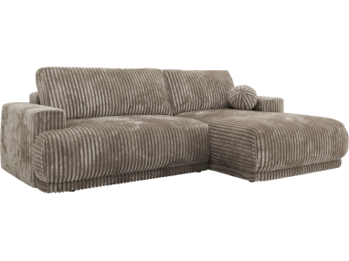 Narożnik RINA L - strona prawa - jasnobrązowy, sztruks