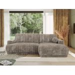 Narożnik RINA L - strona prawa - jasnobrązowy, sztruks