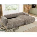 Narożnik RINA L - strona prawa - jasnobrązowy, sztruks