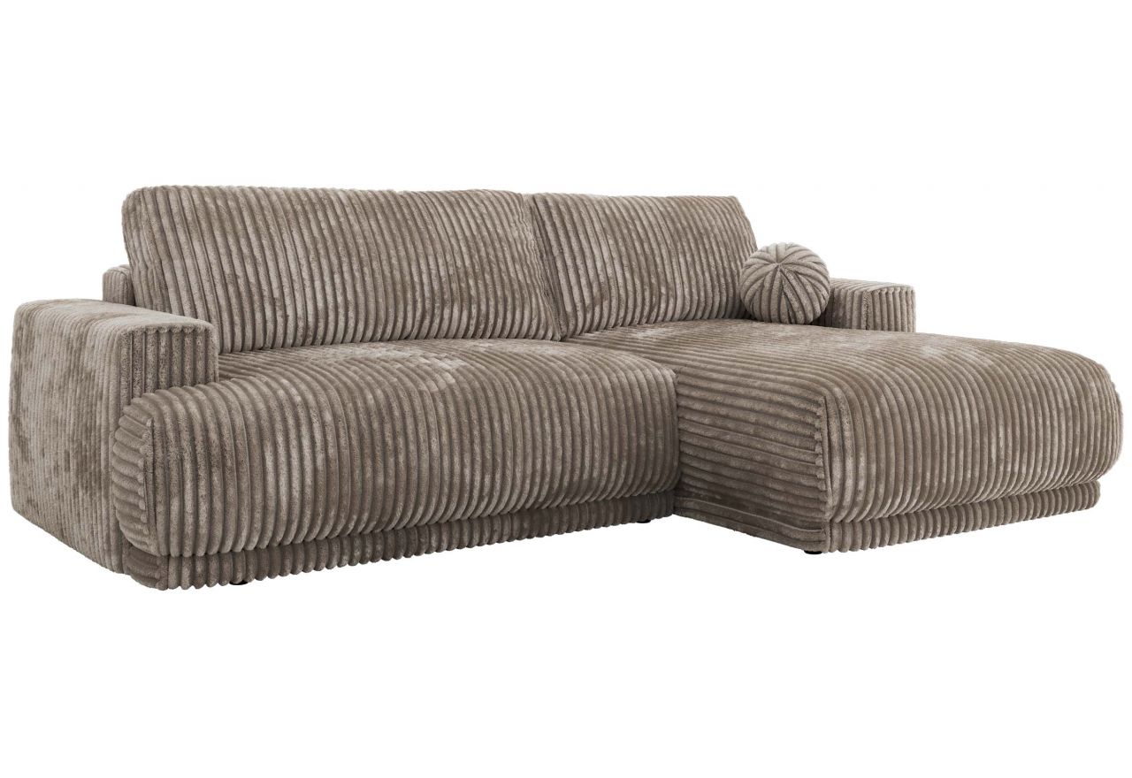 Narożnik RINA L - strona prawa - jasnobrązowy, sztruks