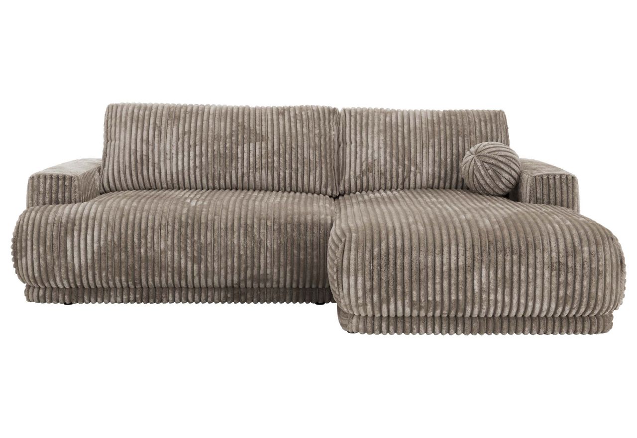 Narożnik RINA L - strona prawa - jasnobrązowy, sztruks