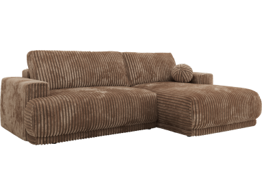 Narożnik RINA L - strona prawa - brązowy, sztruks