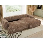 Narożnik RINA L - strona prawa - brązowy, sztruks